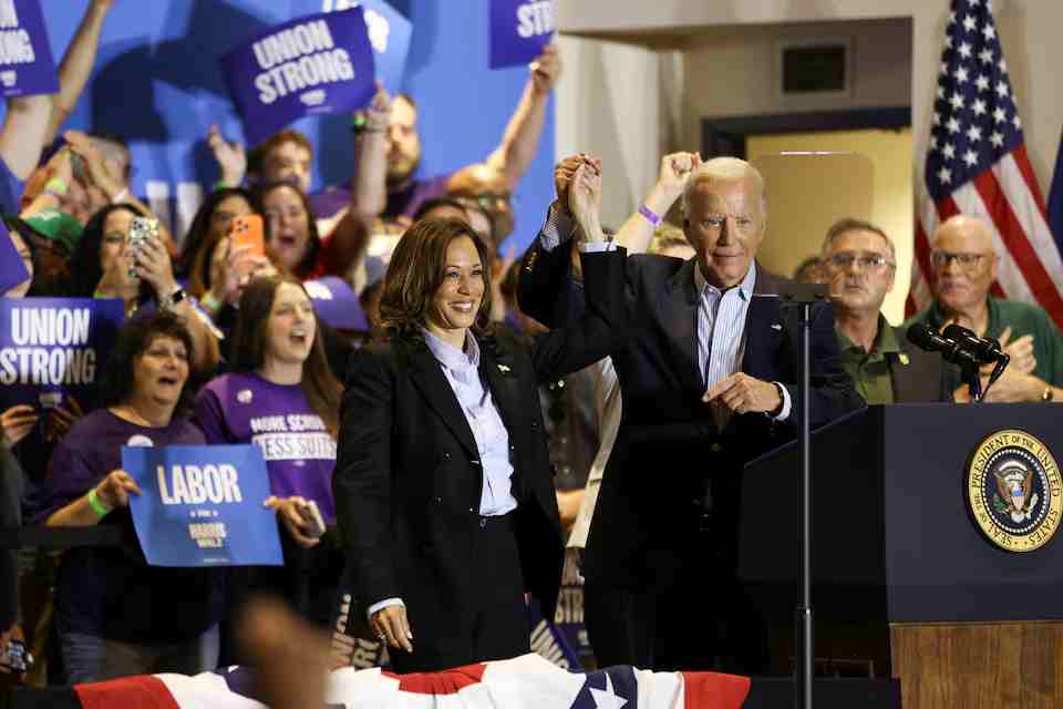 Harris and Biden Team Up to Rally for American Steel and Union Support